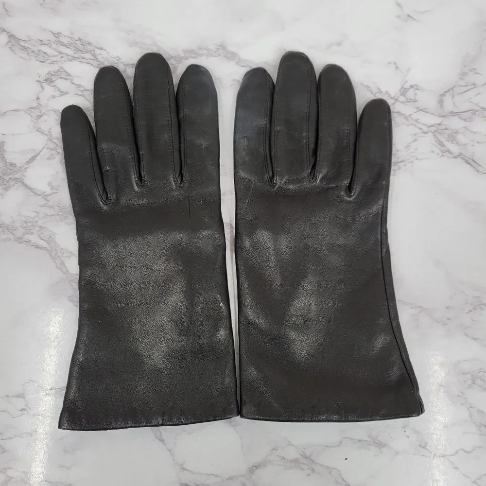 Aris Black Leather Women's Driving Gloves